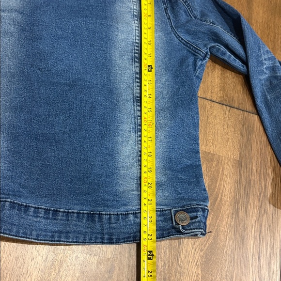 Demolition Blue Denim Jacket, Medium, Camouflage Accents Paint splatters - Picture 6 of 7